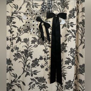 Pack of 4 Assorted Alligator Clip Hair Bows - Black & White (Medium & Long)